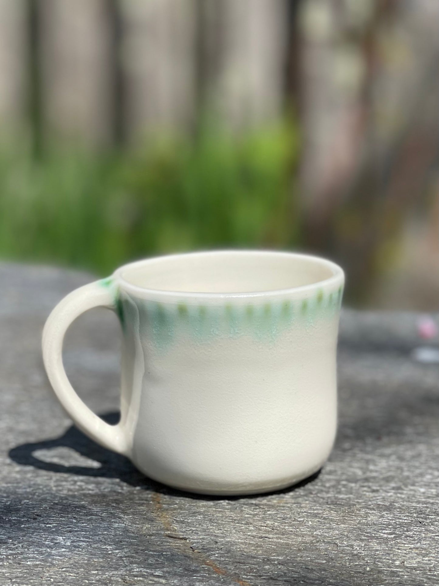 Small Porcelain Coffee Cup (4.5 oz), Dots, with Arabic Coffee