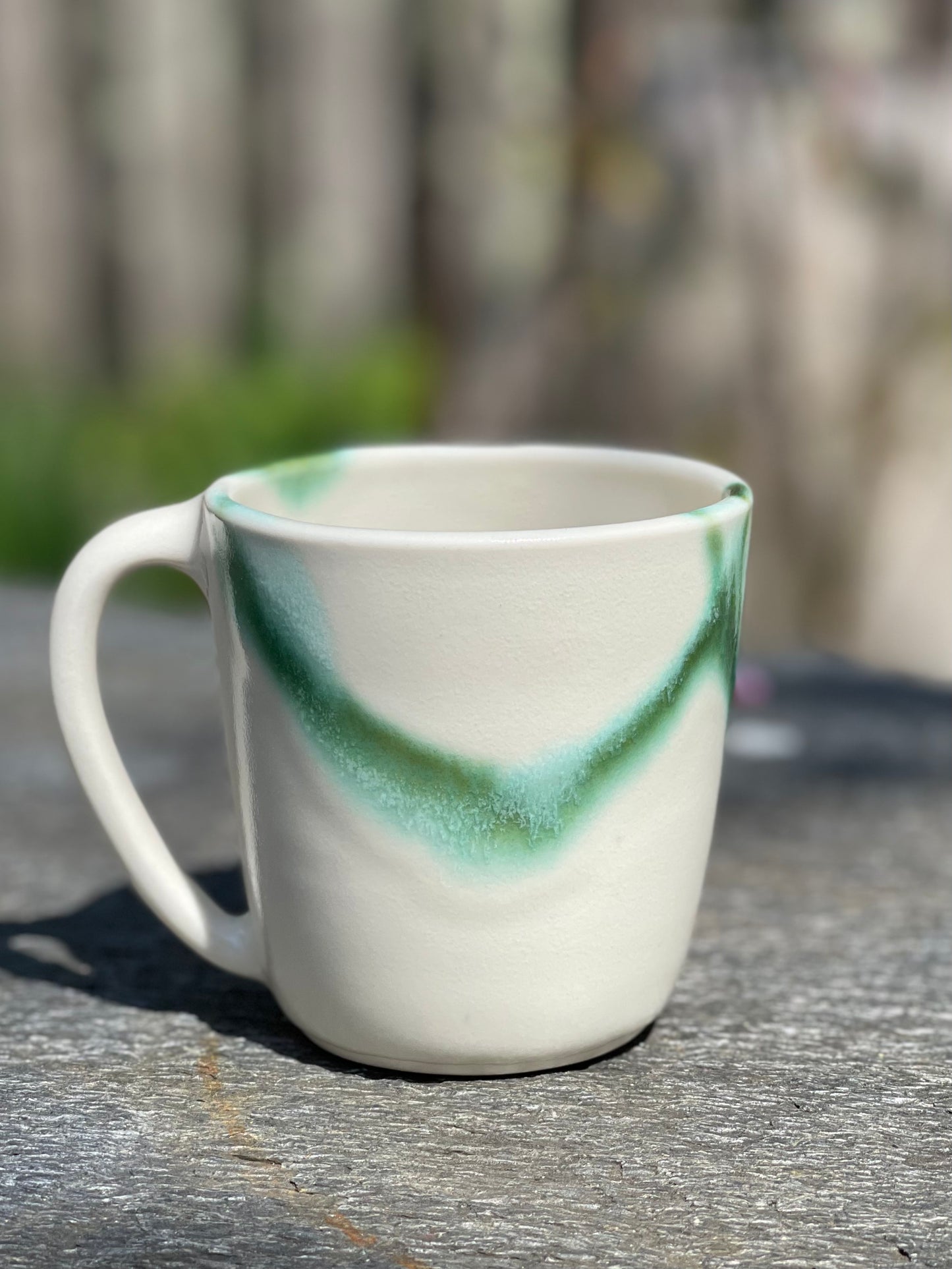 Small Porcelain Coffee Cup (5 oz), Two Rivers Pattern, with Arabic Coffee