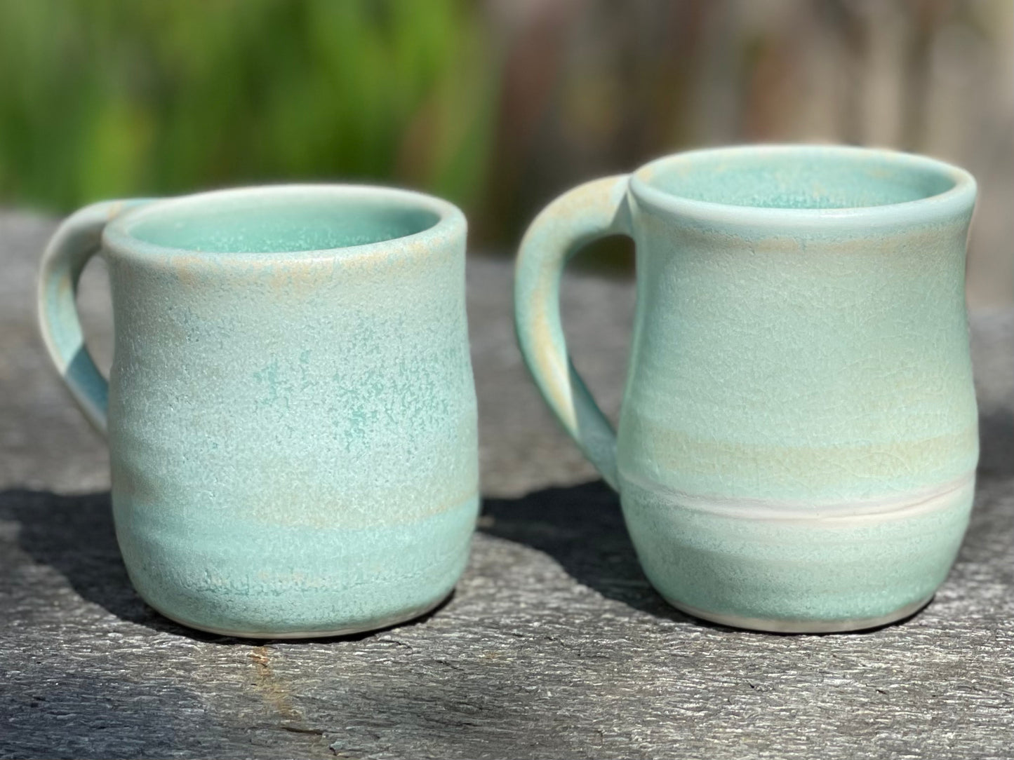 Pair of Tiny (4 oz) Coffee Cups in Matte Green, with Arabic Coffee