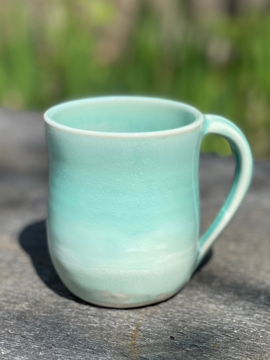 Sea Green Teacup (9oz), with Flower Tea
